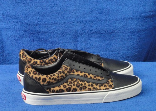 Vans leopard leather - leopard, black
